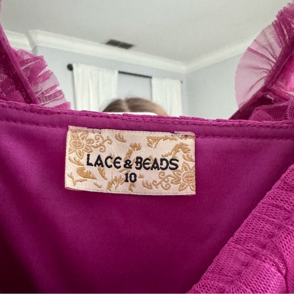 LACE AND BEADS DRESS purple/pink - Picture 4 of 4